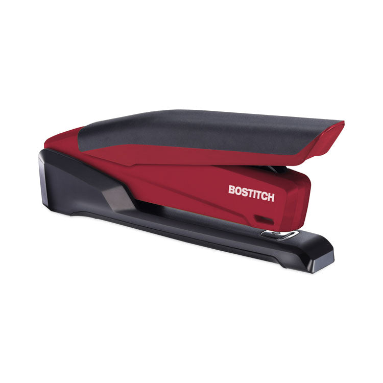 InPower One-Finger 3-in-1 Desktop Stapler, 20-Sheet Capacity, Red/Black