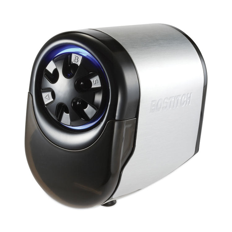 Quietsharp Glow Classroom Electric Pencil Sharpener, Ac-Powered, 6.13 X 10.69 X 9, Silver/black