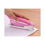 InCourage Spring-Powered Desktop Stapler, Breast Cancer Awareness, 20-Sheet Capacity, Pink/Gray