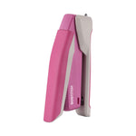 InCourage Spring-Powered Desktop Stapler, Breast Cancer Awareness, 20-Sheet Capacity, Pink/Gray