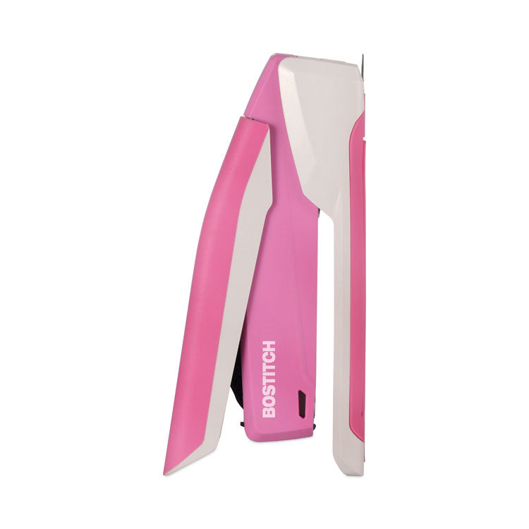 InCourage Spring-Powered Desktop Stapler, Breast Cancer Awareness, 20-Sheet Capacity, Pink/Gray