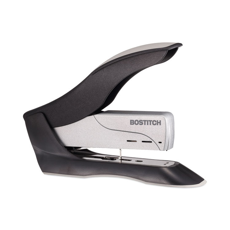Spring-Powered Premium Heavy-Duty Stapler, 100-Sheet Capacity, Black/silver