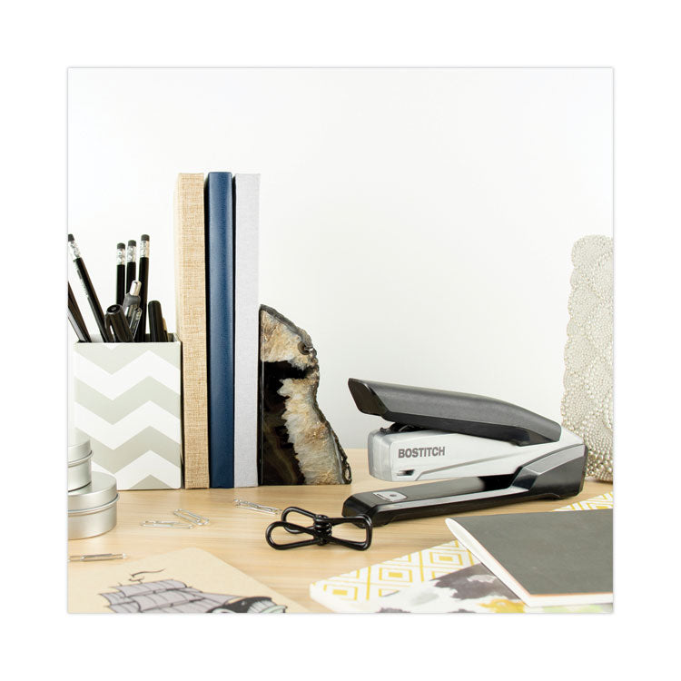 InPower One-Finger Eco-Friendly Desktop Stapler, 25-Sheet Capacity, Black/Gray
