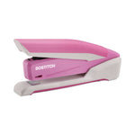InCourage Spring-Powered Desktop Stapler, Breast Cancer Awareness, 20-Sheet Capacity, Pink/Gray