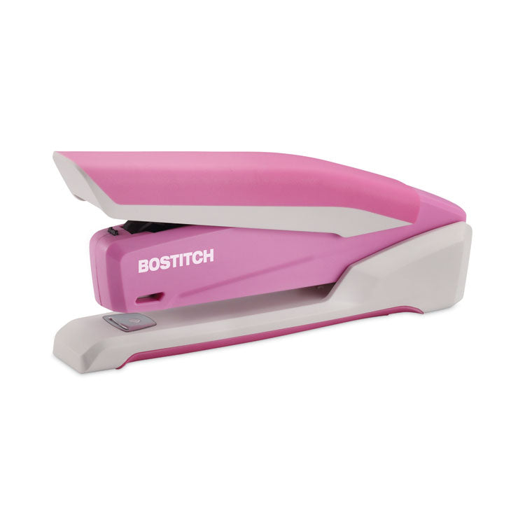 InCourage Spring-Powered Desktop Stapler, Breast Cancer Awareness, 20-Sheet Capacity, Pink/Gray