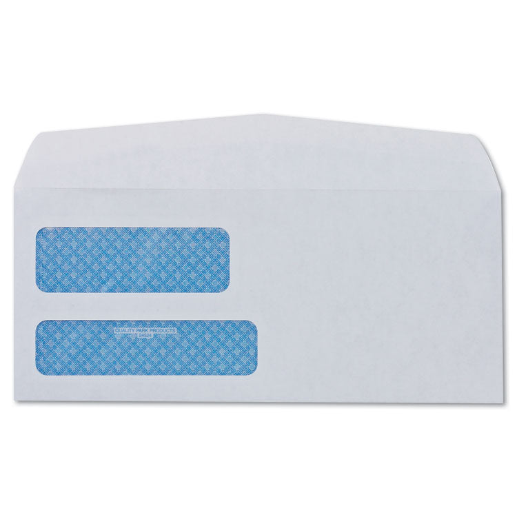 Double Window Security-Tinted Check Envelope, #8 5/8, Commercial Flap, Gummed Closure, 3.63 X 8.63, White, 500/box