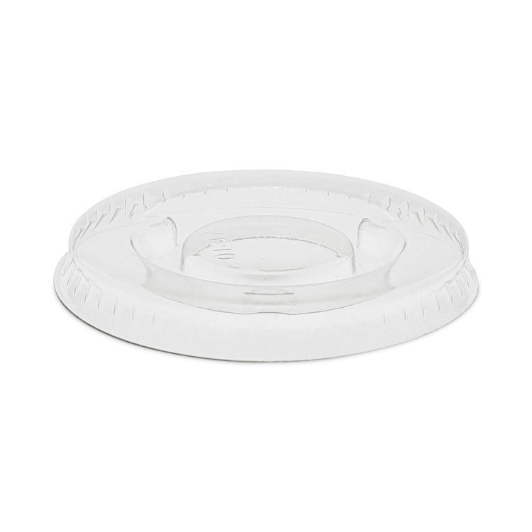 Plastic Portion Cup Lid, Fits 0.5 oz to 1 oz Portion Cups, Clear, 100/Sleeve, 25 Sleeves/Carton