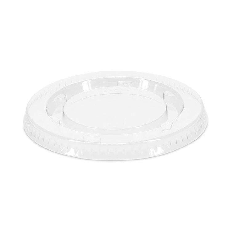 Plastic Portion Cup Lid, Fits 1.5 oz to 2.5 oz Portion Cups, Clear, 100/Pack, 24 Packs/Carton