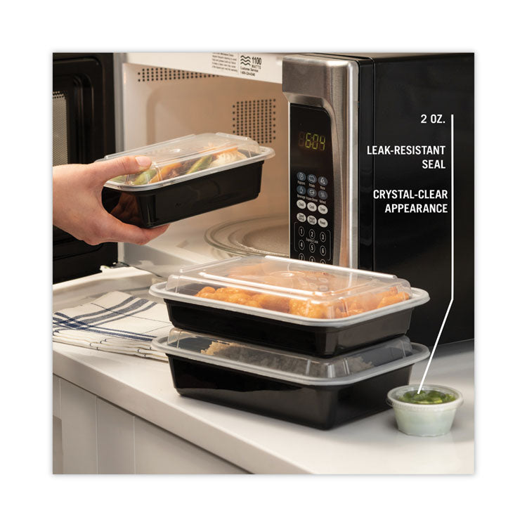 Plastic Portion Cup Lid, Fits 1.5 oz to 2.5 oz Portion Cups, Clear, 100/Pack, 24 Packs/Carton