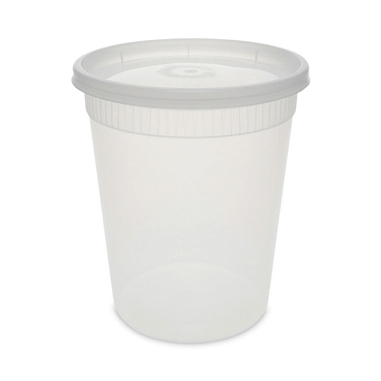 Newspring DELItainer Microwavable Container, 32 oz, 4.55" Diameter x 5.55" h, Clear, Plastic, 240/Carton