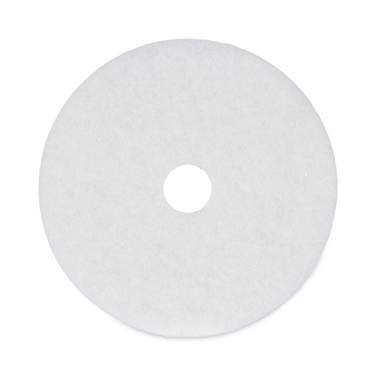 Polishing Floor Pads, 20" Diameter, White, 5/carton