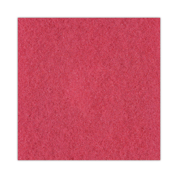 Buffing Floor Pads, 20" Diameter, Red, 5/carton