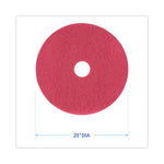 Buffing Floor Pads, 20" Diameter, Red, 5/carton