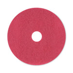 Buffing Floor Pads, 20" Diameter, Red, 5/carton