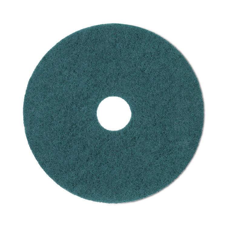 Heavy-Duty Scrubbing Floor Pads, 20" Diameter, Green, 5/carton