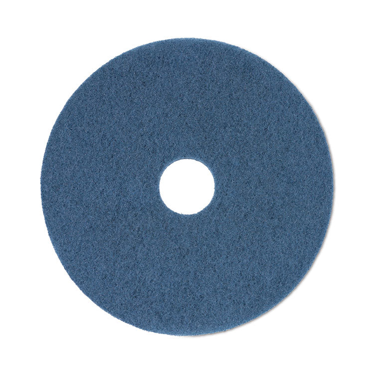 Scrubbing Floor Pads, 20" Diameter, Blue, 5/carton