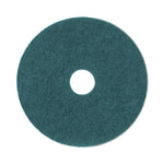 Heavy-Duty Scrubbing Floor Pads, 19" Diameter, Green, 5/carton