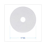 Polishing Floor Pads, 17" Diameter, White, 5/carton