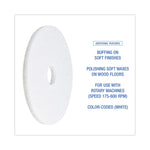 Polishing Floor Pads, 16" Diameter, White, 5/carton