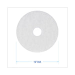 Polishing Floor Pads, 16" Diameter, White, 5/carton