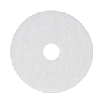 Polishing Floor Pads, 16" Diameter, White, 5/carton