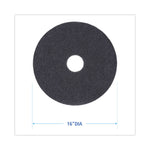 Stripping Floor Pads, 16" Diameter, Black, 5/carton