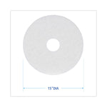 Polishing Floor Pads, 15" Diameter, White, 5/carton