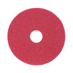 Buffing Floor Pads, 14" Diameter, Red, 5/carton