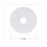 Polishing Floor Pads, 13" Diameter, White, 5/carton
