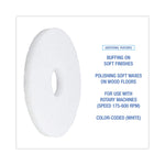 Polishing Floor Pads, 12" Diameter, White, 5/carton