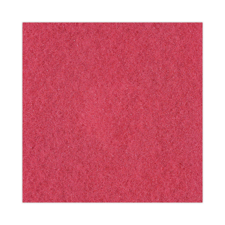 Buffing Floor Pads, 12" Diameter, Red, 5/carton