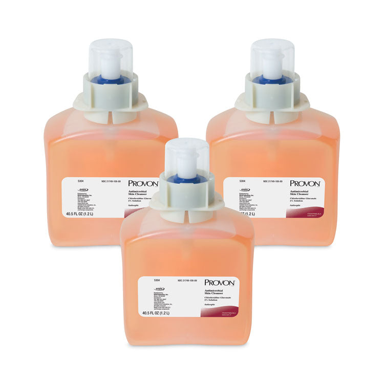 Antimicrobial Skin Cleanser Refill, For FMX-12 Dispenser, Unscented, 1,200 mL, 3/Carton