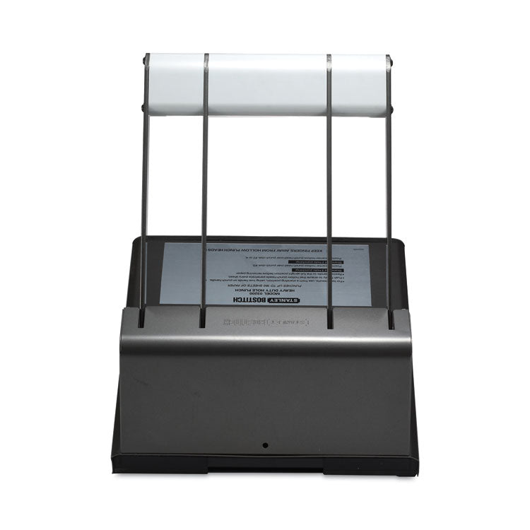 160-Sheet Antimicrobial Protected Xtreme Duty Adjustable Two- To Three-Hole Punch, 9/32" Holes, Black/silver