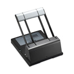 160-Sheet Antimicrobial Protected Xtreme Duty Adjustable Two- To Three-Hole Punch, 9/32" Holes, Black/silver