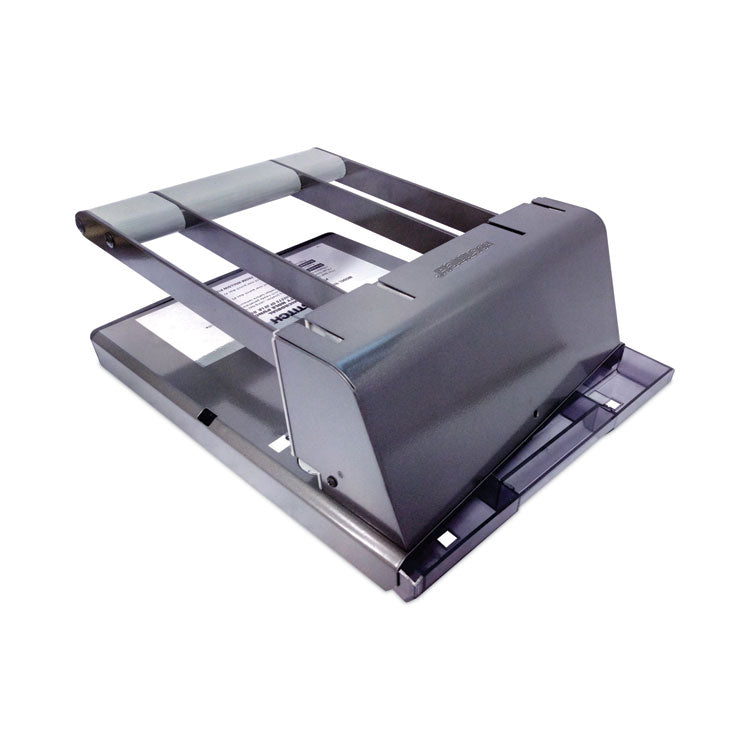 160-Sheet Antimicrobial Protected Xtreme Duty Adjustable Two- To Three-Hole Punch, 9/32" Holes, Black/silver
