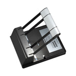 160-Sheet Antimicrobial Protected Xtreme Duty Adjustable Two- To Three-Hole Punch, 9/32" Holes, Black/silver