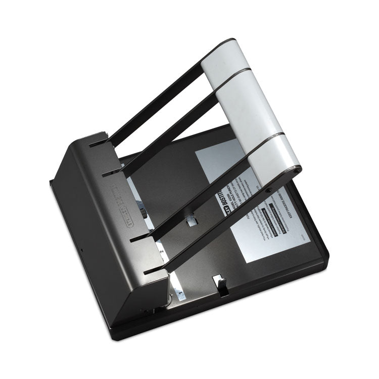 160-Sheet Antimicrobial Protected Xtreme Duty Adjustable Two- To Three-Hole Punch, 9/32" Holes, Black/silver