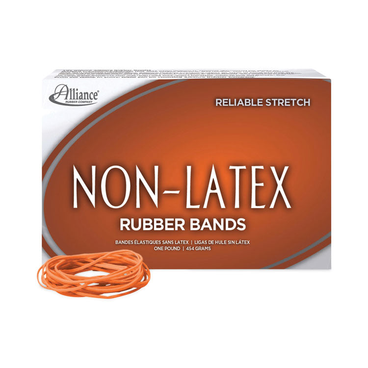 Non-Latex Rubber Bands, Size 19, 0.04" Gauge, Orange, 1 Lb Box, 1,440/box