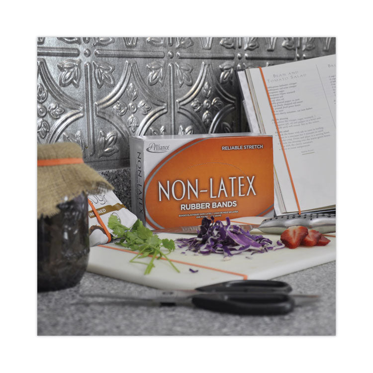 Non-Latex Rubber Bands, Size 19, 0.04" Gauge, Orange, 1 Lb Box, 1,440/box