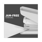 LX840 EasyPress Half Strip Stapler with Antimicrobial Protection, 25-Sheet Capacity, White