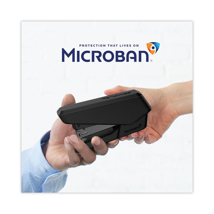 LX840 EasyPress Half Strip Stapler with Antimicrobial Protection, 25-Sheet Capacity, Black