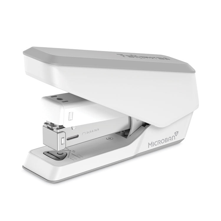 LX840 EasyPress Half Strip Stapler with Antimicrobial Protection, 25-Sheet Capacity, White