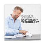 LX840 EasyPress Half Strip Stapler with Antimicrobial Protection, 25-Sheet Capacity, White