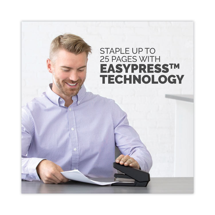 LX850 EasyPress Full Strip Stapler with Antimicrobial Protection, 25-Sheet Capacity, Black