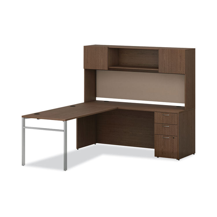 Mod Desk Hutch, 3 Compartments, 72w x 14d x 39.75h, Sepia Walnut