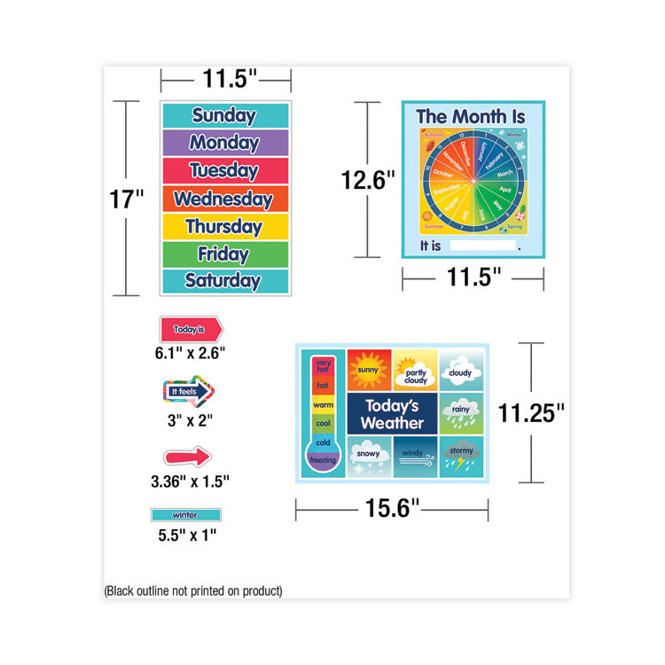 Calendar Bulletin Board Sets, 134-Piece Set, One World, 23" x 17", Multicolor