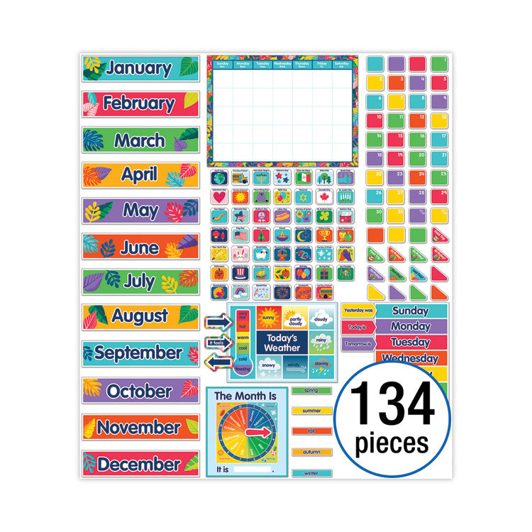 Calendar Bulletin Board Sets, 134-Piece Set, One World, 23" x 17", Multicolor