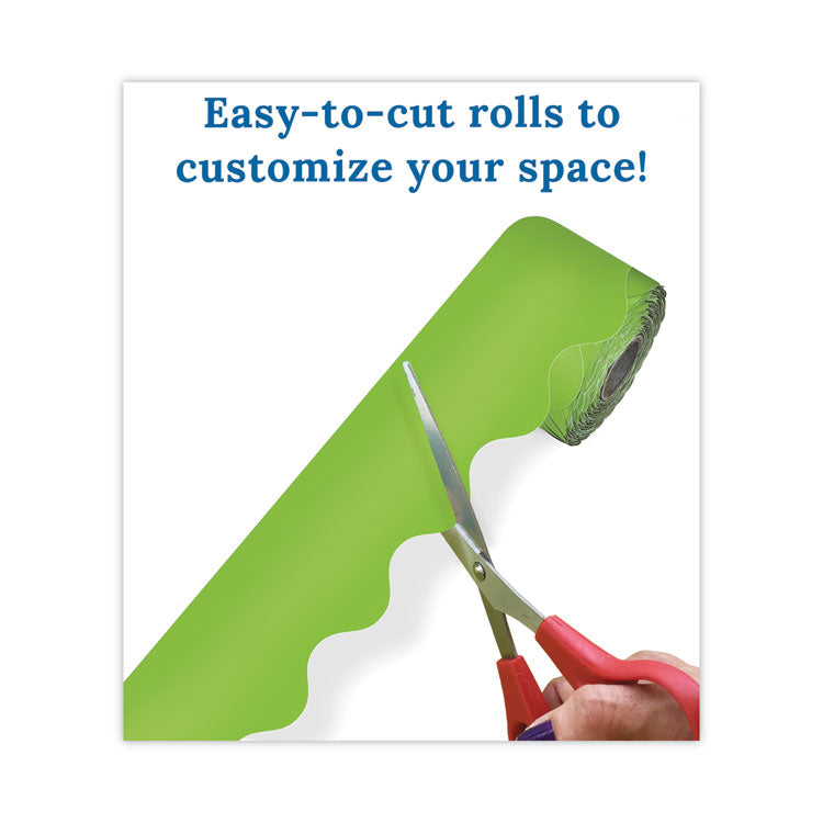 Rolled Borders, Scalloped Border, Back to School, 2.25" x 65 ft, Lime
