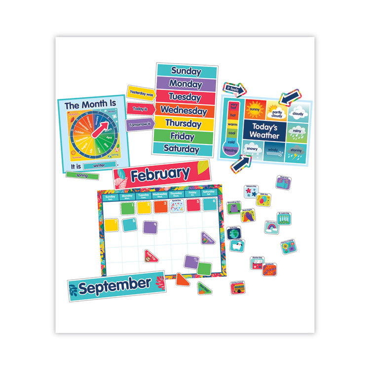 Calendar Bulletin Board Sets, 134-Piece Set, One World, 23" x 17", Multicolor