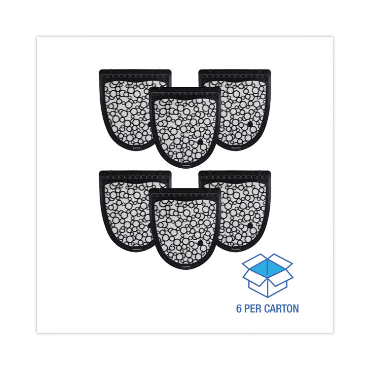 Disposable Urinal Floor Mat 2.0, Slip-Resistant Rubber, 17.5 x 20, Black/White, 6/Carton